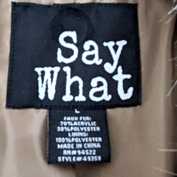 Say What Charlotte Russe NWT Faux Fur Jacket Off White & Grey Large Bag 20 - Picture 4 of 9